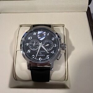Haurex Italy Watch UC Sampdoria Black Leather Band Chrono - New